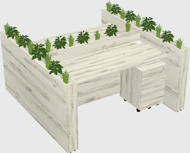 Rectangular shared desk