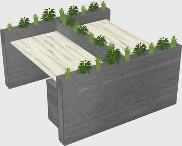 Rectangular shared desk