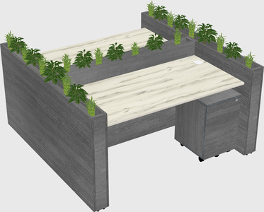 Rectangular shared desk