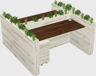 Rectangular shared desk