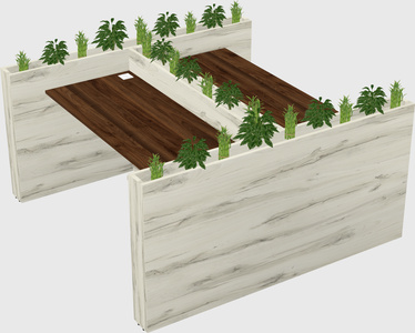 Rectangular shared desk