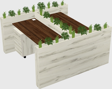 Rectangular shared desk