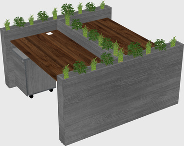 Rectangular shared desk