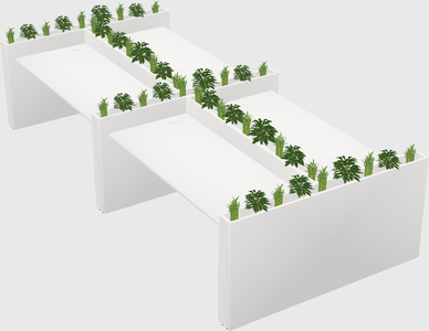 Rectangular shared desk