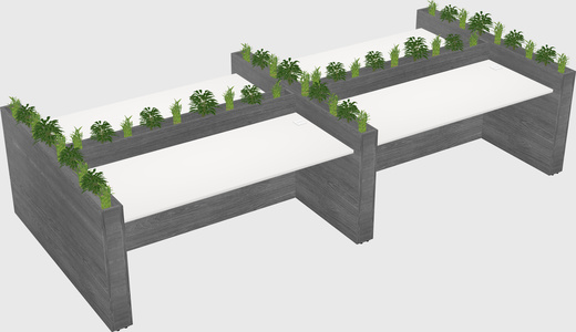 Rectangular shared desk