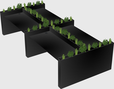 Rectangular shared desk