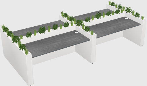 Rectangular shared desk