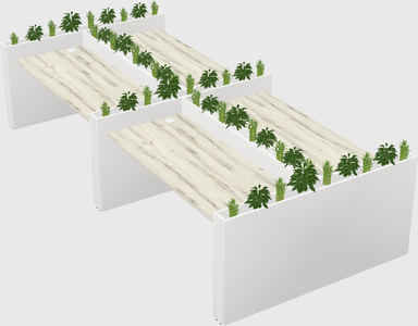 Rectangular shared desk