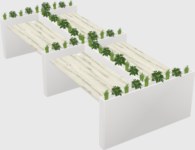 Rectangular shared desk