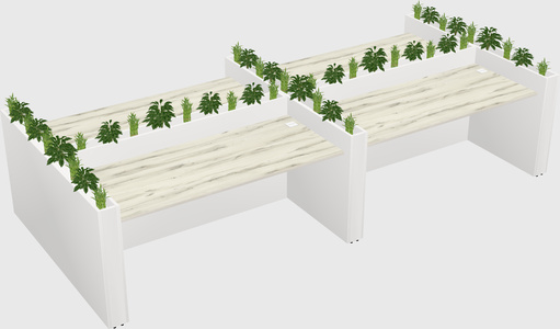Rectangular shared desk