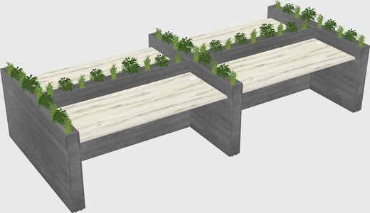 Rectangular shared desk