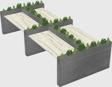 Rectangular shared desk