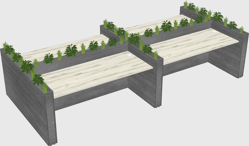 Rectangular shared desk