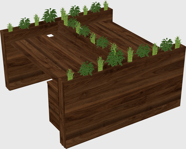 Rectangular shared desk