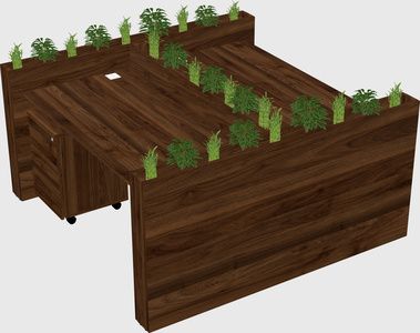 Rectangular shared desk