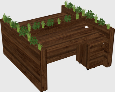 Rectangular shared desk