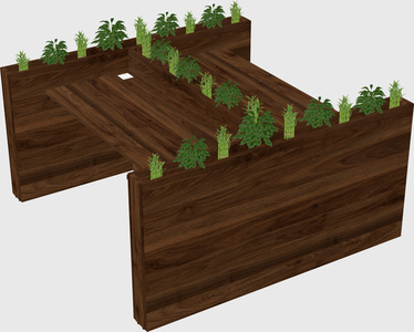 Rectangular shared desk