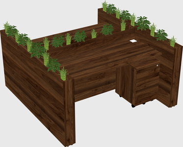 Rectangular shared desk