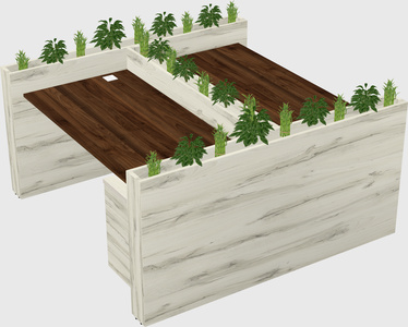 Rectangular shared desk