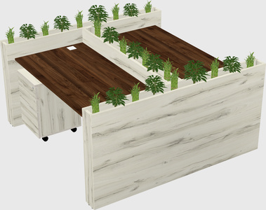 Rectangular shared desk