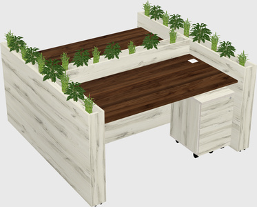 Rectangular shared desk