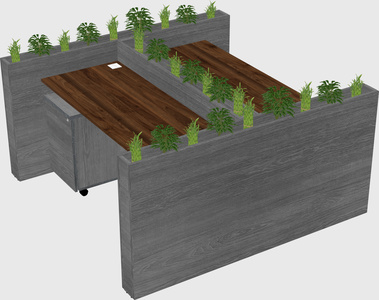 Rectangular shared desk