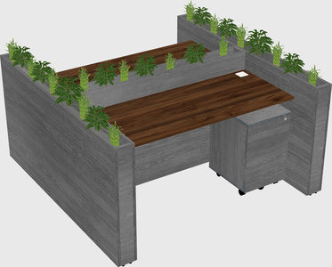Rectangular shared desk