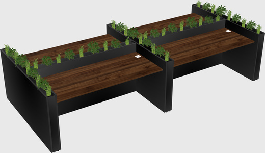 Rectangular shared desk