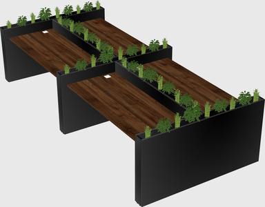 Rectangular shared desk