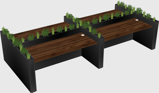 Rectangular shared desk