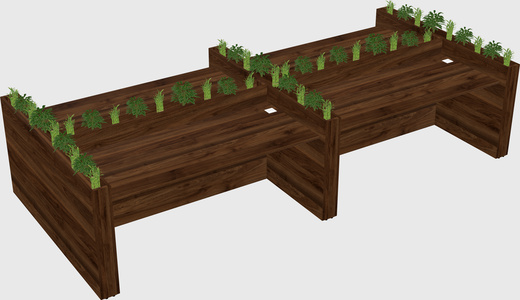 Rectangular shared desk