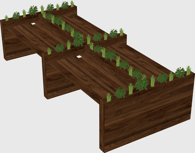Rectangular shared desk