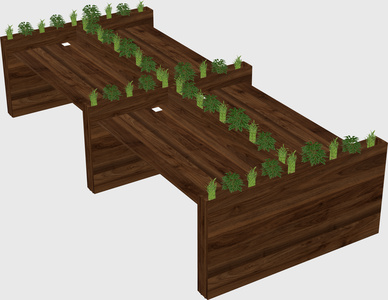 Rectangular shared desk