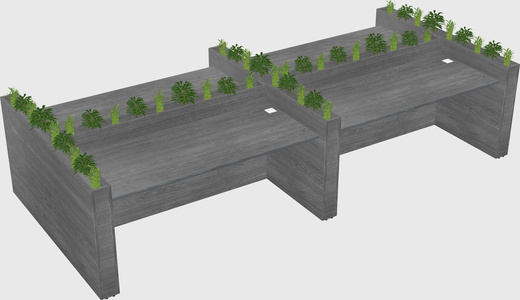 Rectangular shared desk