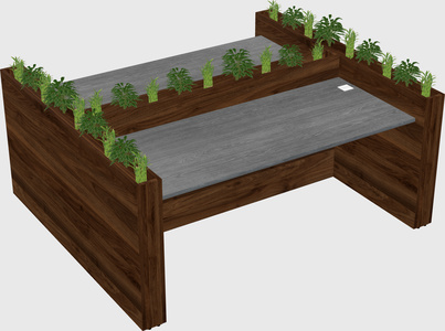Rectangular shared desk