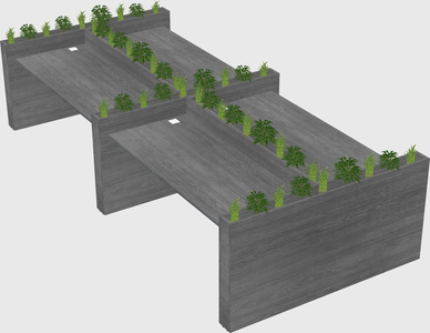 Rectangular shared desk