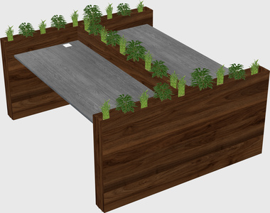 Rectangular shared desk