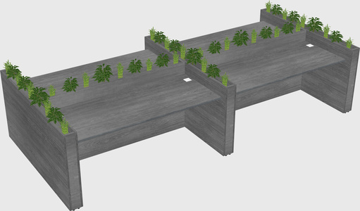 Rectangular shared desk