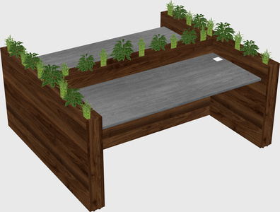Rectangular shared desk