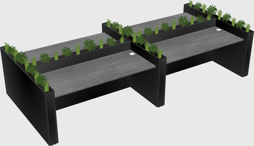 Rectangular shared desk