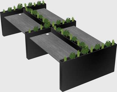 Rectangular shared desk