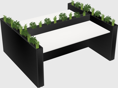 Rectangular shared desk