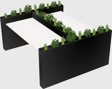 Rectangular shared desk