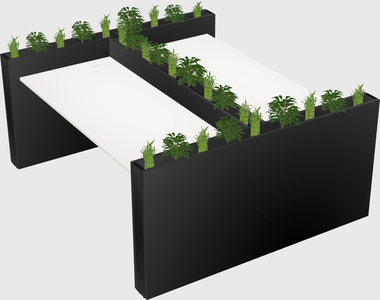 Rectangular shared desk