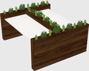 Rectangular shared desk