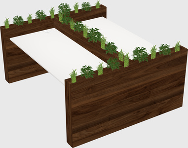 Rectangular shared desk