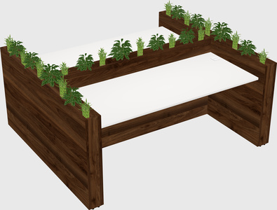 Rectangular shared desk