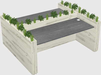 Rectangular shared desk