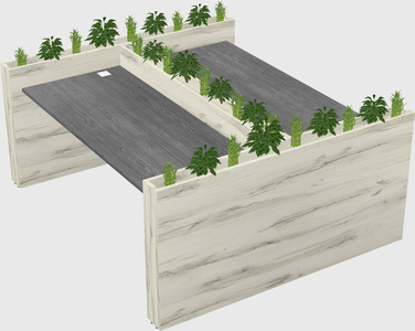 Rectangular shared desk