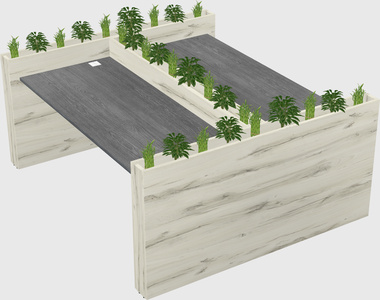 Rectangular shared desk